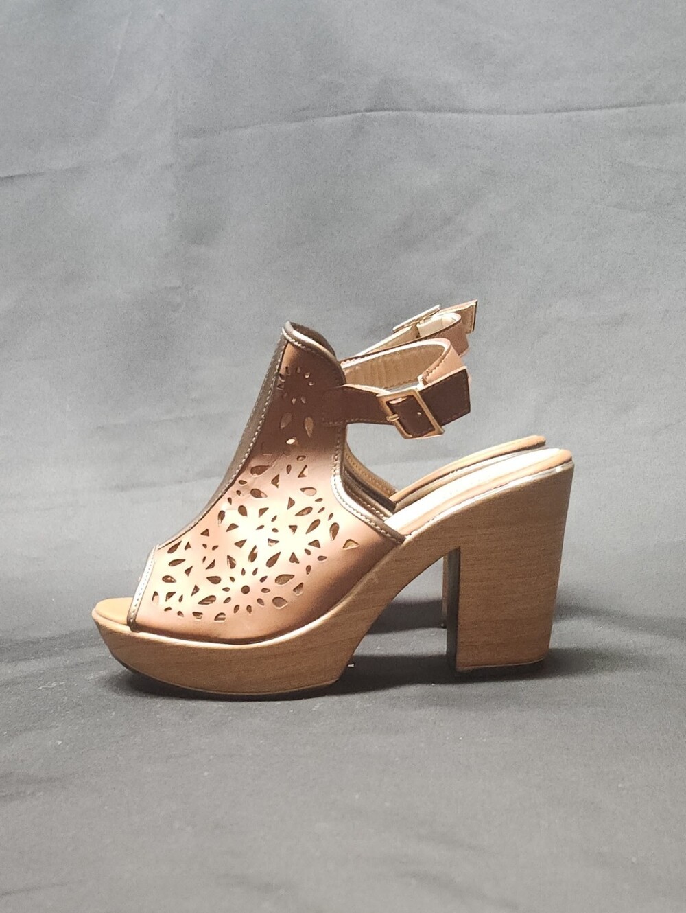 Dorothy Gaynor Lady Leather Platform Block Heel Sandals in Coffee Size 6.5/7 - Picture 9 of 15